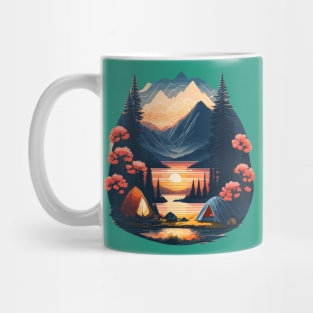 wild camping, adventurer, adventure hiking, design v5 Mug